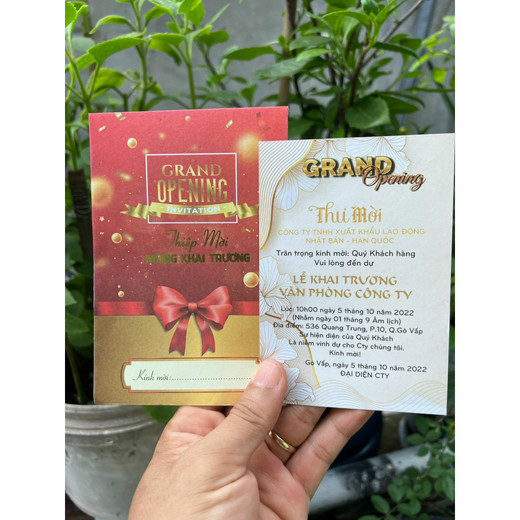 Combo 50 thiệp mời khai trương quán, khai trương spa, khai trương công ty