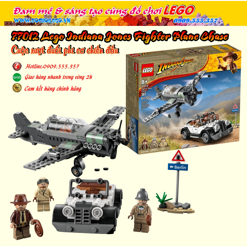 77012 Đồ chơi lắp ráp Iego Indiana Jones Fighter Plane Chase - Đồ chơi lắp ráp Cuộc rượt đuổi phi cơ chiến đấu