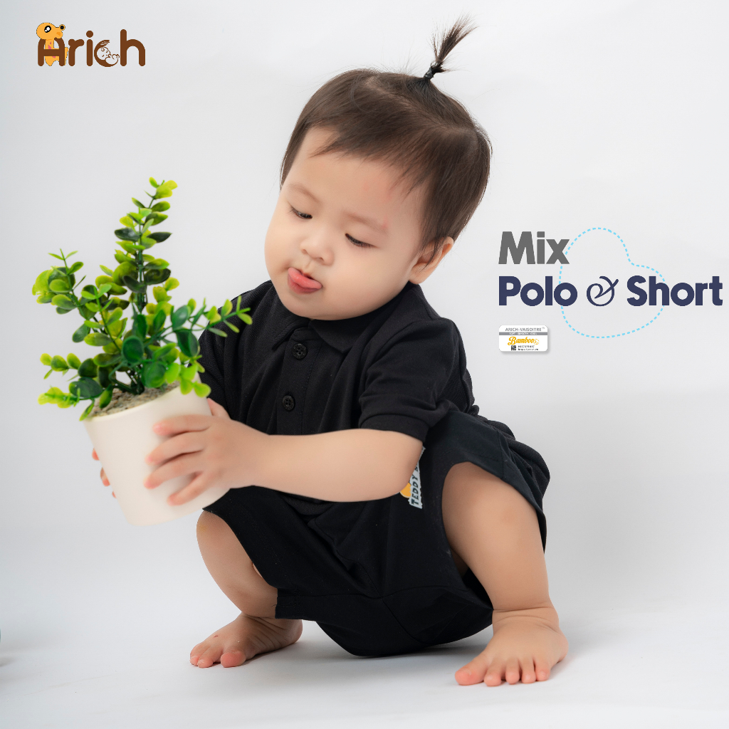 Áo Polo modal Arich cho Bé 11kg đến 35kg