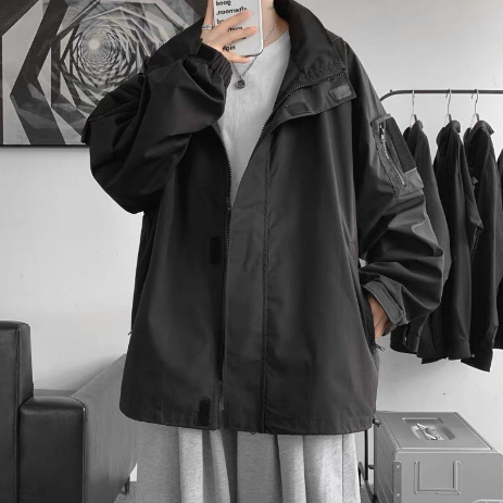 Áo khoác gió nam nữ unisex Local Brand from rộng thêm túi khóa cánh tay chống gió chống nước cực tốt