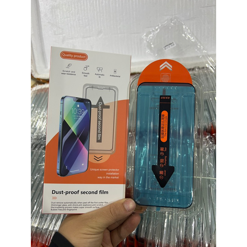 Kính cường lực Tự Dán - Tự Lấy Bụi dành cho iPhone 7plus đến 14 pro max