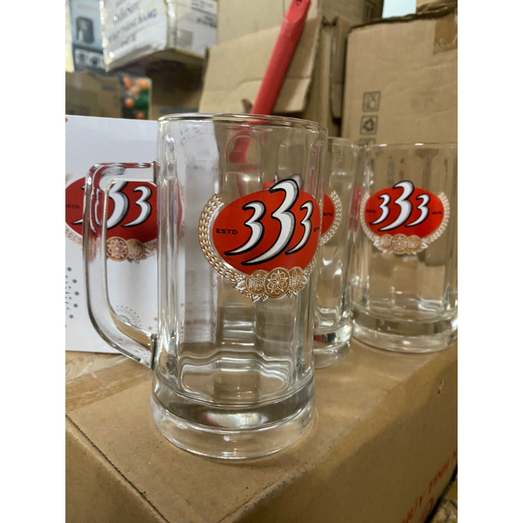 LY THỦY TINH UỐNG BIA CÓ QUAI QUÀ TẶNG BIA 333