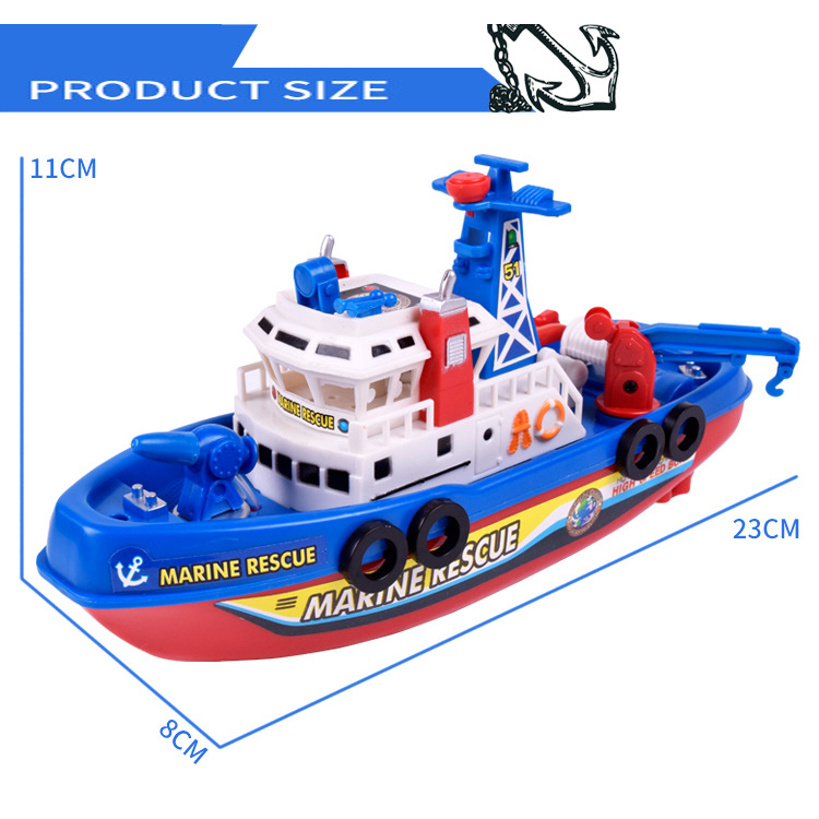 Đồ chơi tàu thủy chạy dưới nước phát đèn và âm thanh, có thể phun nước rất thú vị