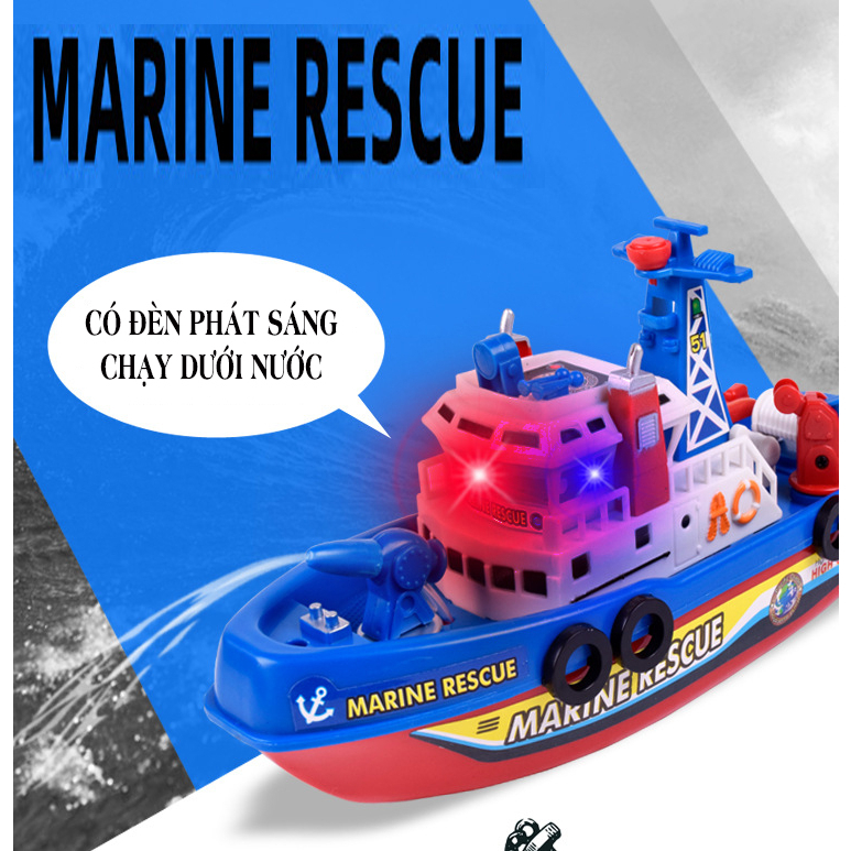Đồ chơi tàu thủy chạy dưới nước phát đèn và âm thanh, có thể phun nước rất thú vị
