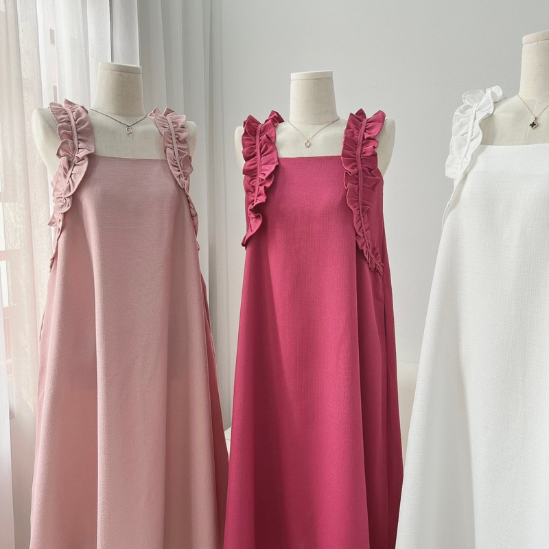 Váy Đầm Maxi Dài, Dáng Xuông Chữ A , Dây Bèo Tiểu Thư Xinh Xắn