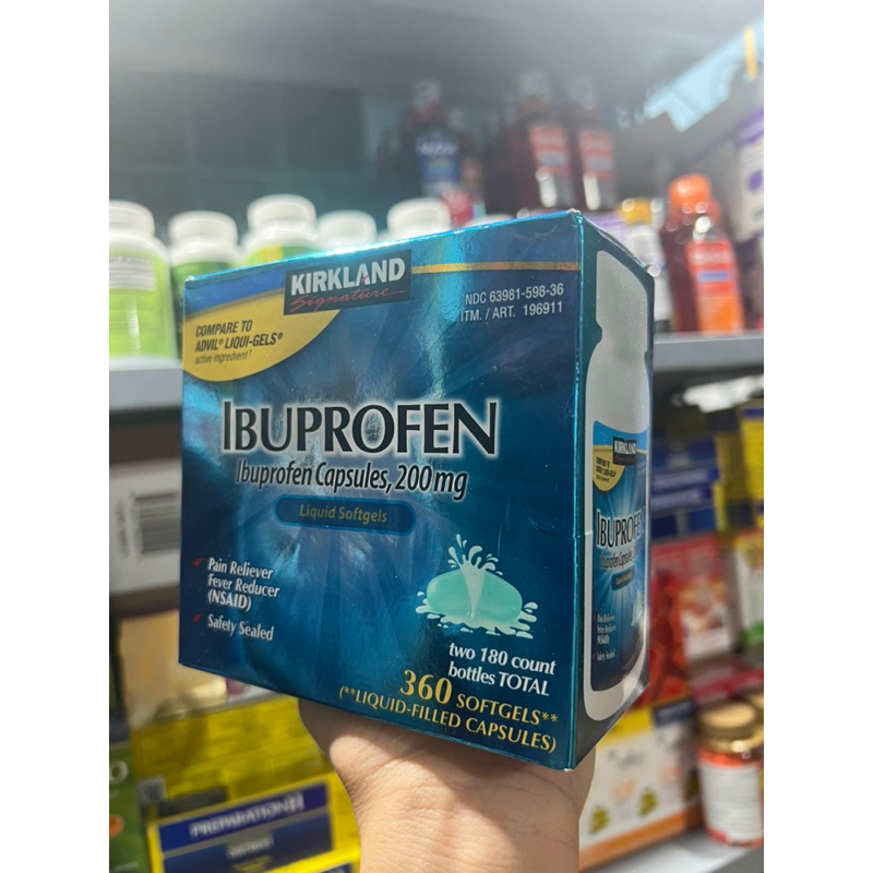 Ibuprofen Tablets 200mg Kirkland 180 viên liquid Hàng Mỹ