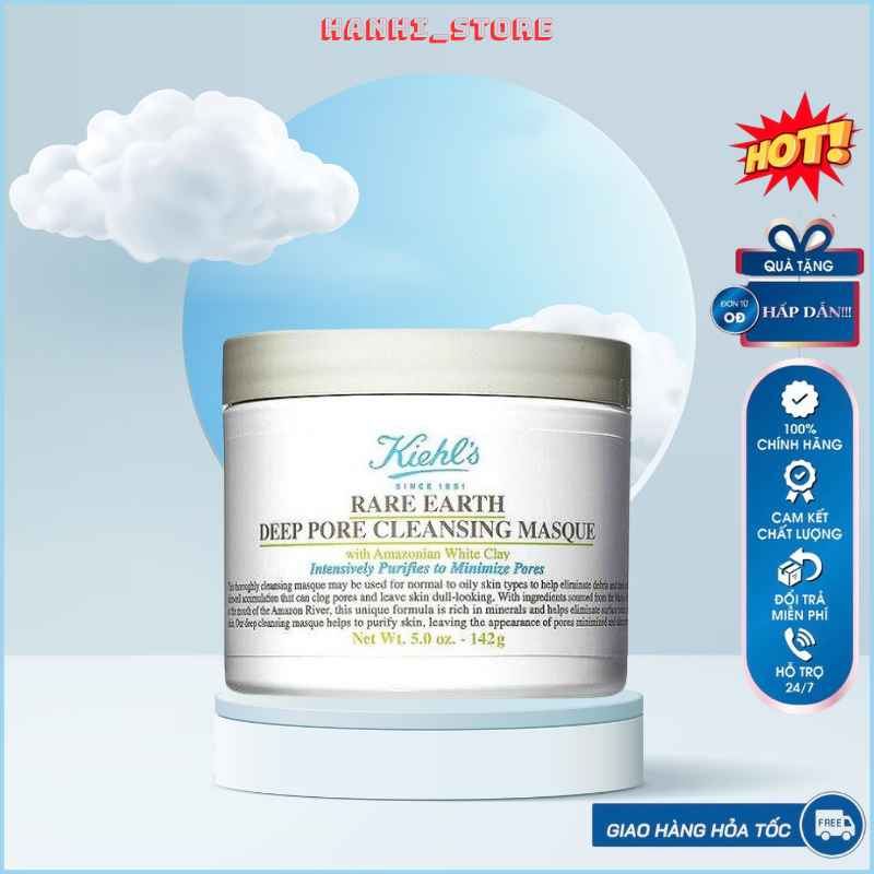 Mặt Nạ Đất Sét Kiehl s Làm Sạch Sâu Se Khít Lỗ Chân Lông, giảm mụn đầu đen 125ml