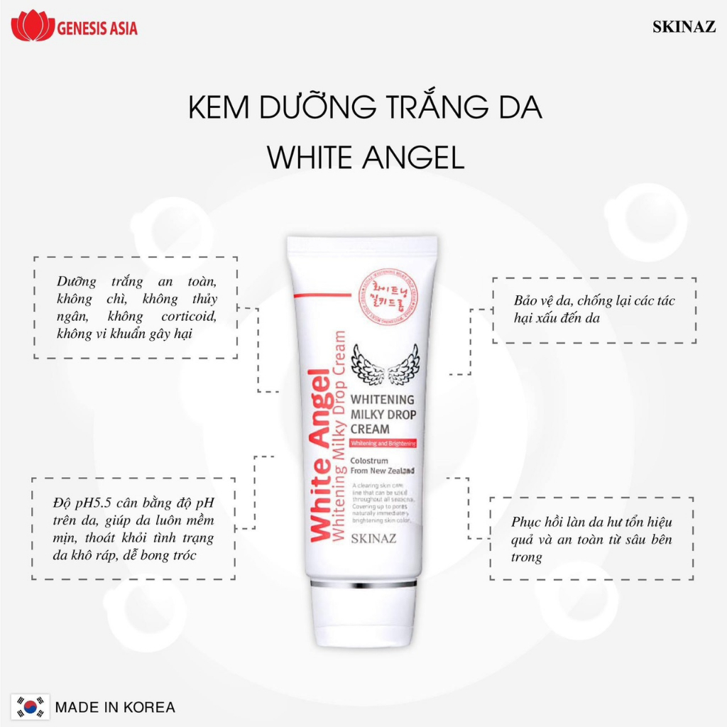 Kem White Angel Skinaz Hàn Quốc Cao Cấp kem Dưỡng Trắng Da