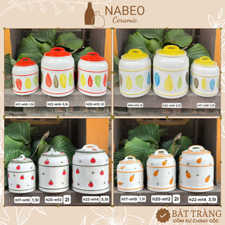 Vại muối dưa cà bát tràng, hũ đựng muối, mỡ bằng sứ, trong lòng có tráng men