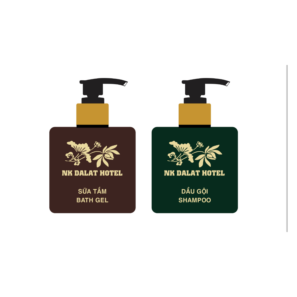 [Nhận zalo SL>30c]Bình dầu gội, sữa tăm nhựa vuông/tròn có in logo 1 màu 250ml, 60x60x60/100mm