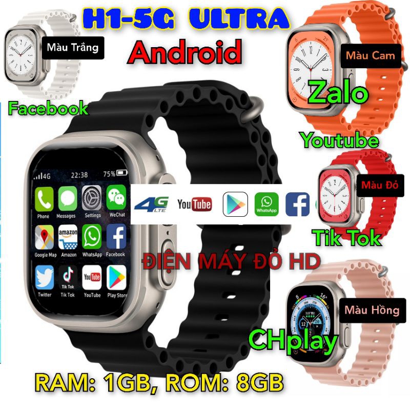 ĐỒNG HỒ THÔNG MINH CAO CẤP H1 4G, 5G ULTRA ANDROID