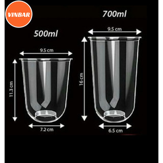 Ly đáy bầu 500 ml - 700 ml - Có kèm nắp