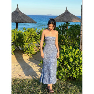 Beachclub_đầm ống thun xỏ dây lưng