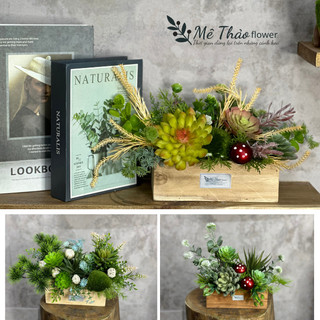 Hộp Sen Đá Giả Cao Cấp Dùng Làm Quà Tặng, Trang Trí Nội Thất, Decor Shop, Quán Cafe