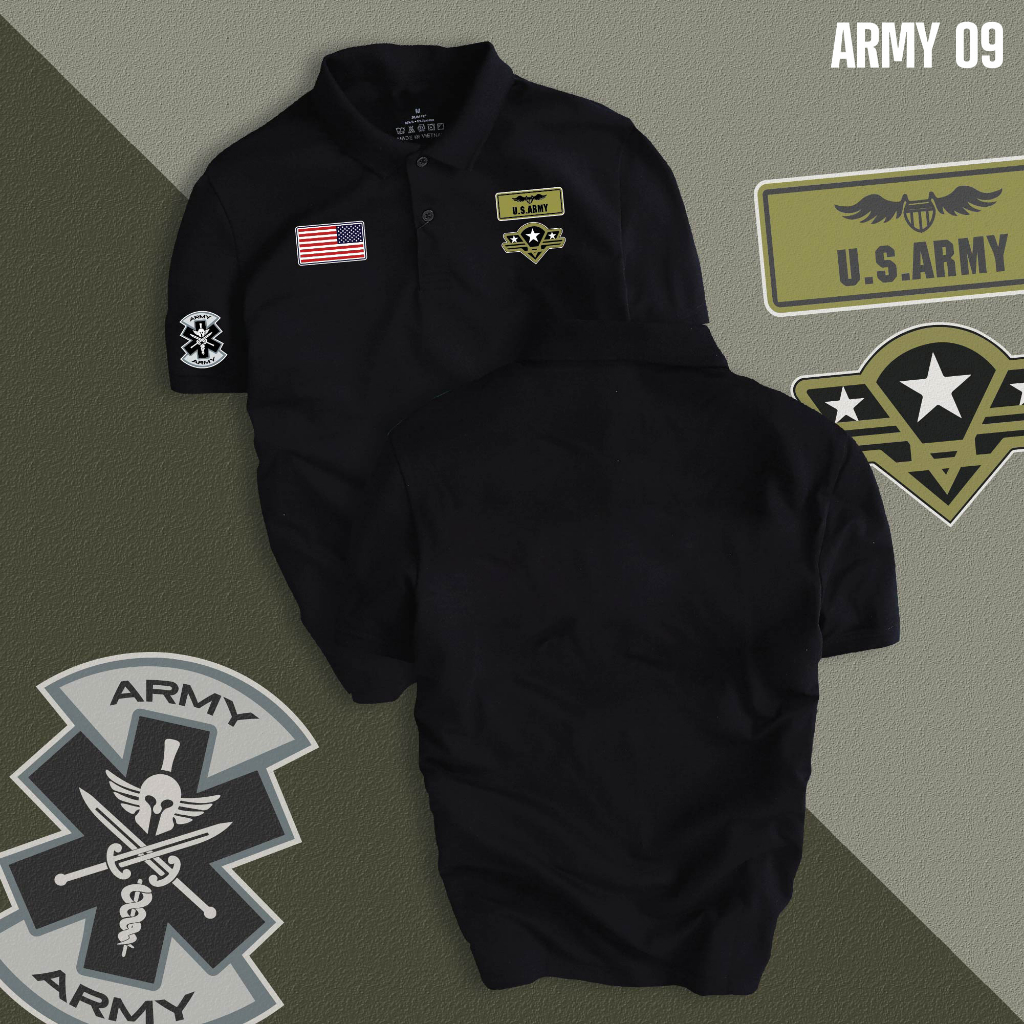 Áo Polo QUÂN ĐỘI nam nữ cổ bẻ vải xịn Unisex, cao cấp ARMY 09
