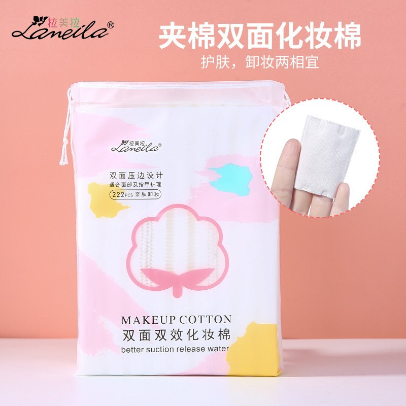 Bông tẩy trang Lameila chính hãng 222 miếng siêu mềm mịn thấm hút cực tốt Lucy Bags BTT01