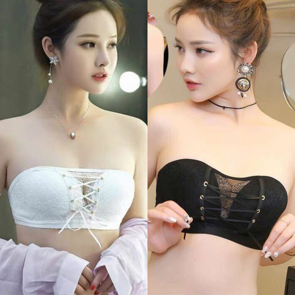 Áo Ngực Ren - Áo Lót Không Dây Chống Tụt Đệm Dày Bàn Tay Nâng Ngực Có Dây Rút Tạo Khe Mặc Nhiều Kiểu Hanya.noiyxinh AL15