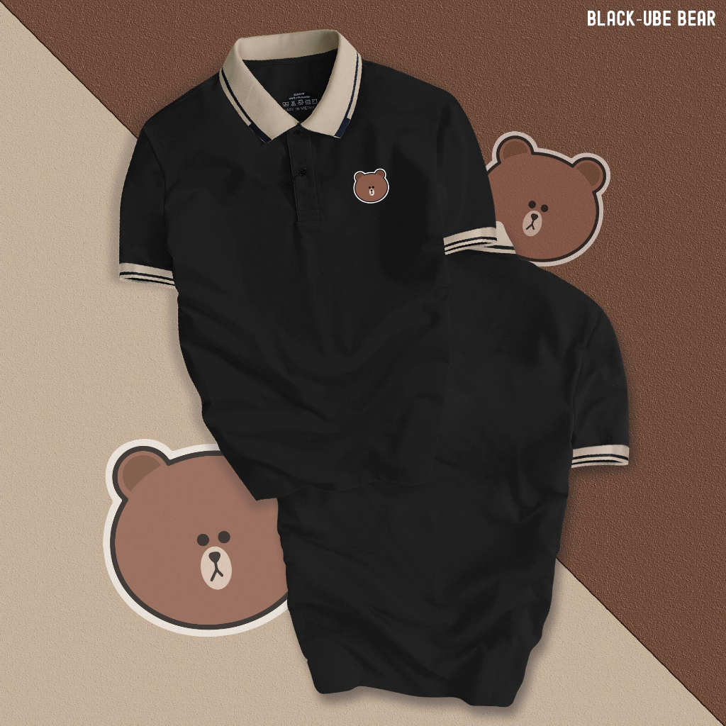 Áo Polo GẤU LINE BEAR nam nữ cổ bẻ vải xịn Unisex, cao cấp, lịch lãm