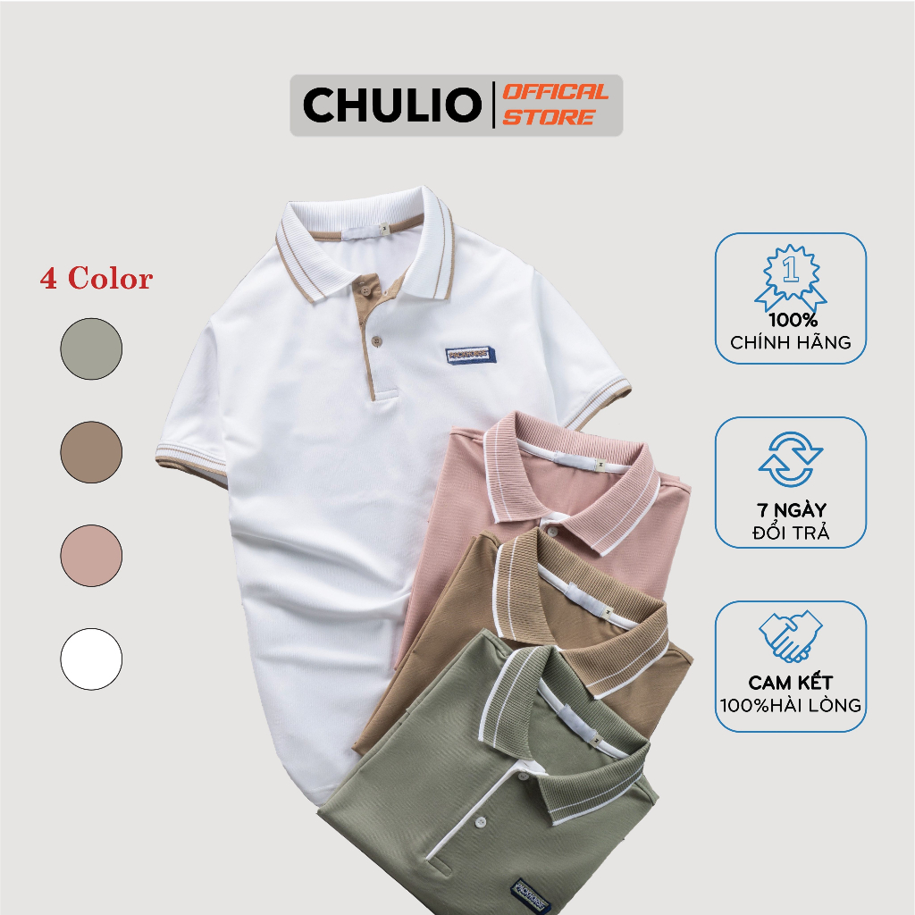 Áo Polo Nam Chulio chất vải cotton cao cấp mềm mịn, co dãn đàn hồi tốt - TP23S01