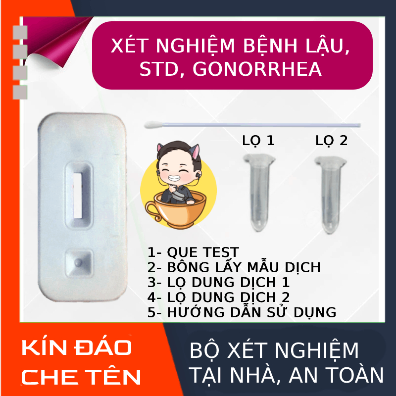 Test nhanh chuẩn đoán lậu, xét nghiệm STD bệnh lậu TẠI NHÀ GONORRHEA RAPID TEST