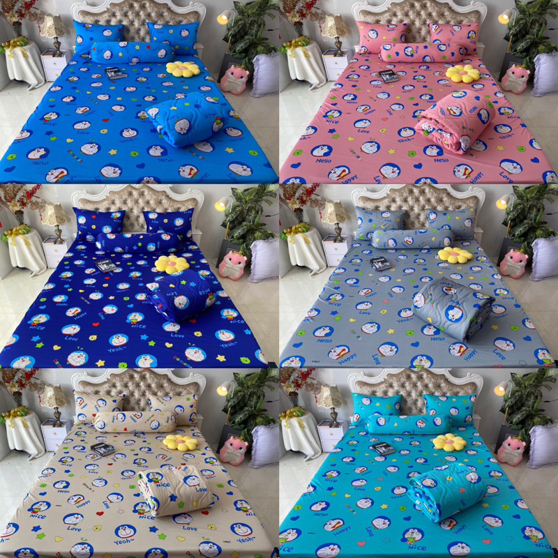 Bộ drap thun hàn quốc Đoraemon 6 màu