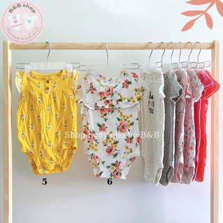 Body chip xuất dư Cambodia chất cotton cho bé sơ sinh và bé trai bé gái, bodysuit Carter cho bé
