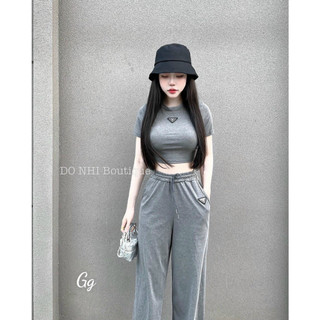 sét bộ gân dài suông prada hot