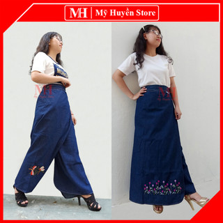 Váy Chống Nắng Dạng Quần Cao Cấp Có Túi Và Nút Bấm Chân Thêu Họa Tiết Mỹ Huyền Store