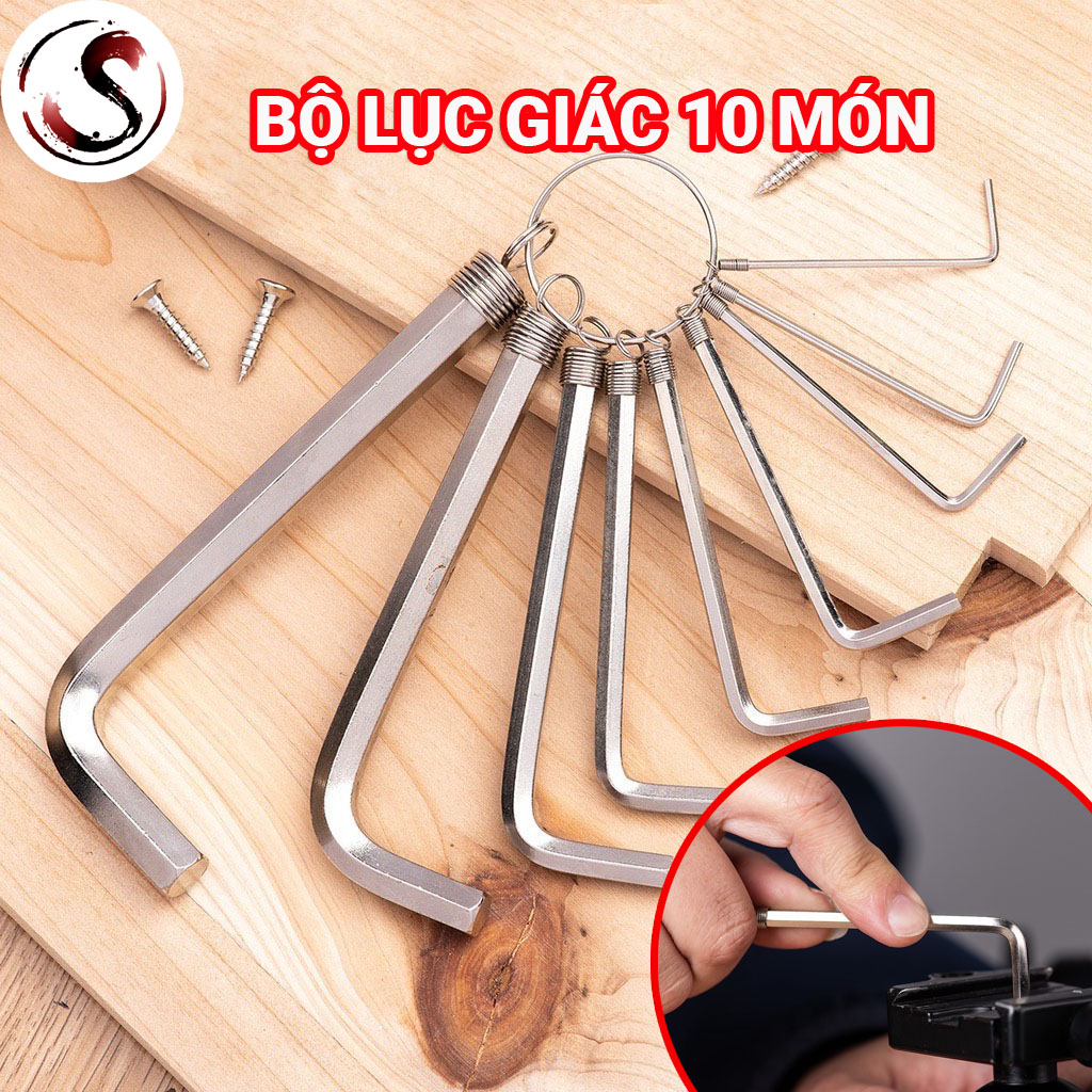 Bộ Tua Vít Lục Giác Chữ L Đầu Bằng 10 Kích Thước Đa Năng, Bộ Dụng Cụ Sửa Chữa Chuyên Dụng