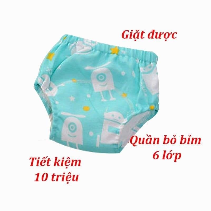 (Giặt Được) Quần Tập Bỏ Bỉm Vải 6 lớp Cao Cấp Cho Bé Từ 4 đến 30kg