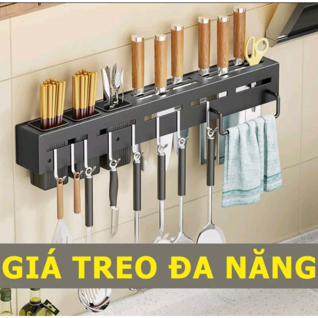 Giá Treo Đồ Nhà Bếp, Giá Cài Dao, Kéo, Đồ Dùng Nhà Bếp Đa Năng Bằng Inox Không Gỉ,Tặng keo dán cường lực MKS021