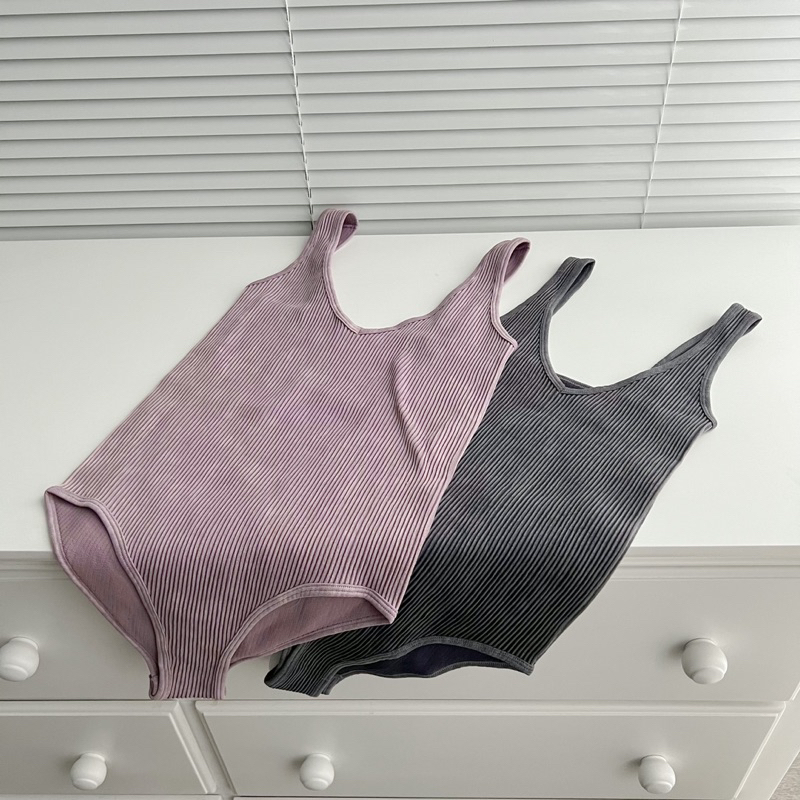 Bodysuit thun gân co dãn, hàng xuất khẩu