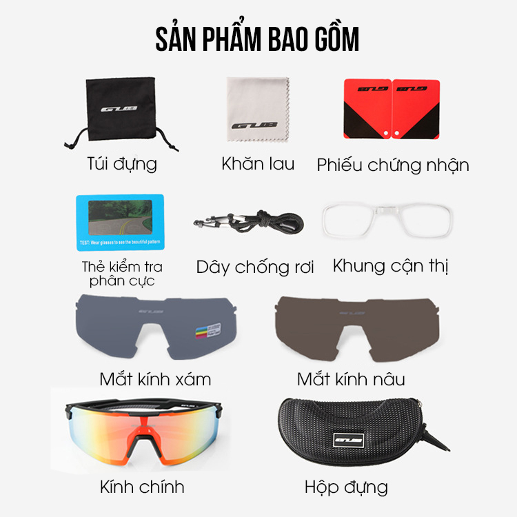 ZÓNG® Kính mát xe đạp chống tia cực tím cao cấp GUB 7300