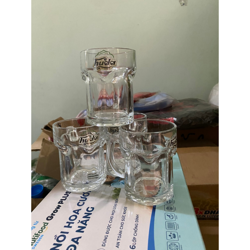 SÉT 4 LY UỐNG BIA QUÀ TẶNG BIA HUDA