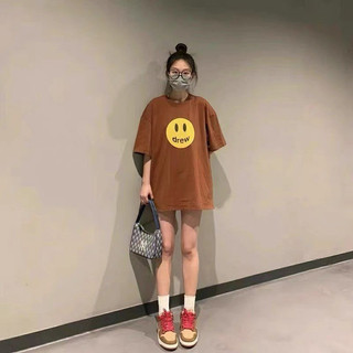 Áo thun tay lỡ unisex ,mặt cười drew Áo phông form rộng chất vải cotton su oversize