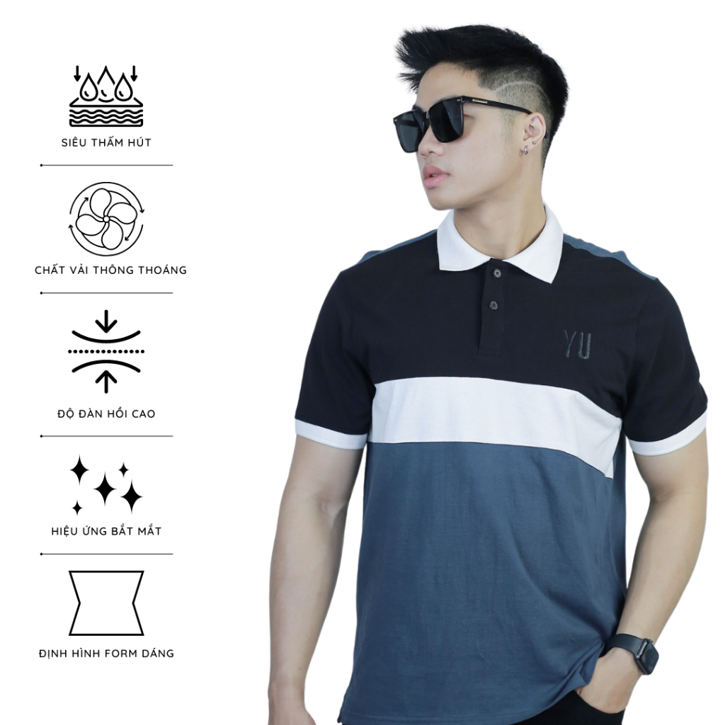 Yumenswear | Áo Polo Khối Màu Form Thường Regular Half Block - MPR005