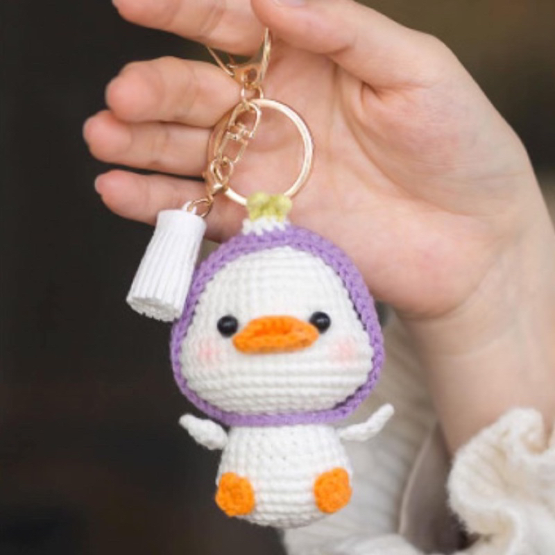 DIY Gói Nguyên Liệu Móc Bộ Tứ Cánh Cụt Bằng Len Tự Làm Quà Tặng Ý Nghĩa LenMade Thú Nhồi Bông Amigurumi Móc Khoá