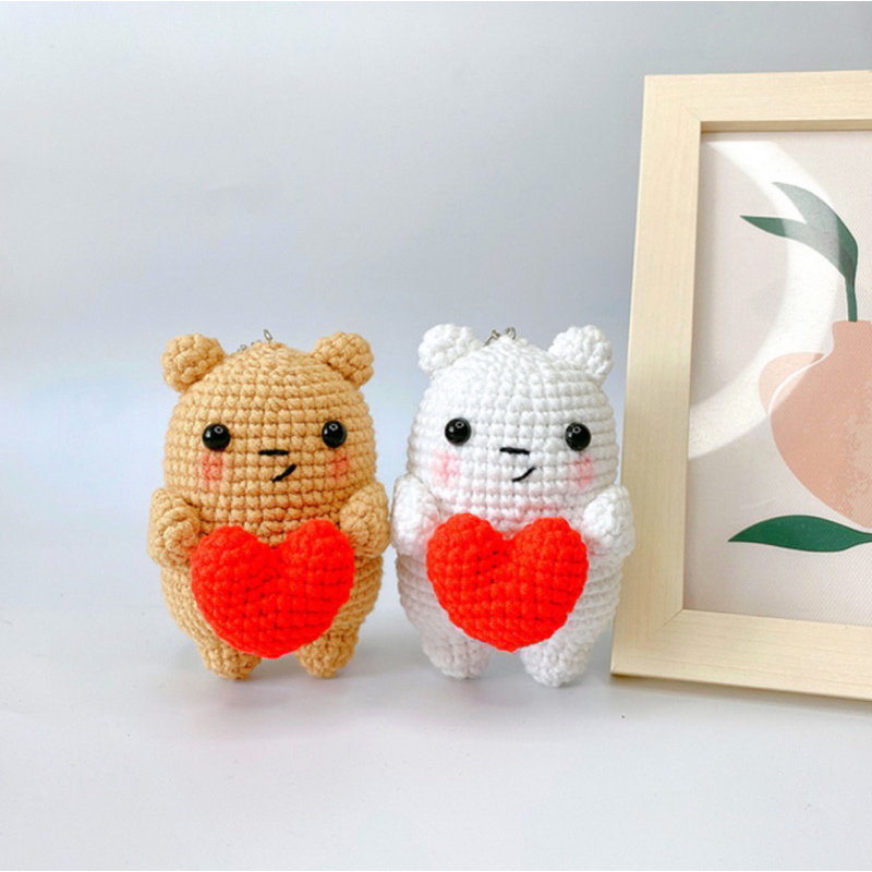 DIY Gói Nguyên Liệu Móc Bộ Tứ Cánh Cụt Bằng Len Tự Làm Quà Tặng Ý Nghĩa LenMade Thú Nhồi Bông Amigurumi Móc Khoá