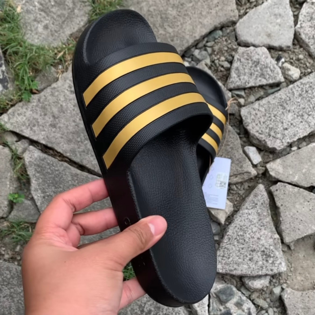 Dép chính hãng Adilette Aqua Navy đúc nguyên khối quai ngang không thấm nước