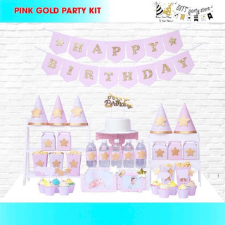 Set phụ kiện ánh kim trang trí bàn tiệc sinh nhật