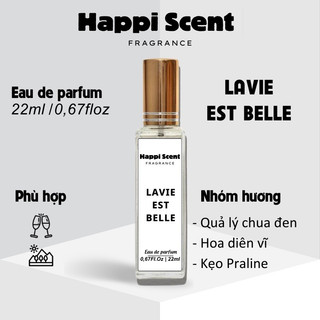 Nước hoa nữ LA VIE est belle edp chính hãng Happi Scent 20ml mini thơm lâu hương ngọt ngào quyến rũ hiện đại