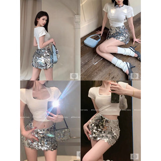 Chân váy kim sa vảy tròn