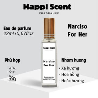 Nước hoa nữ Narciso For Her edp chính hãng Happi Scent 20ml mini thơm lâu hương quyến rũ sang trọng