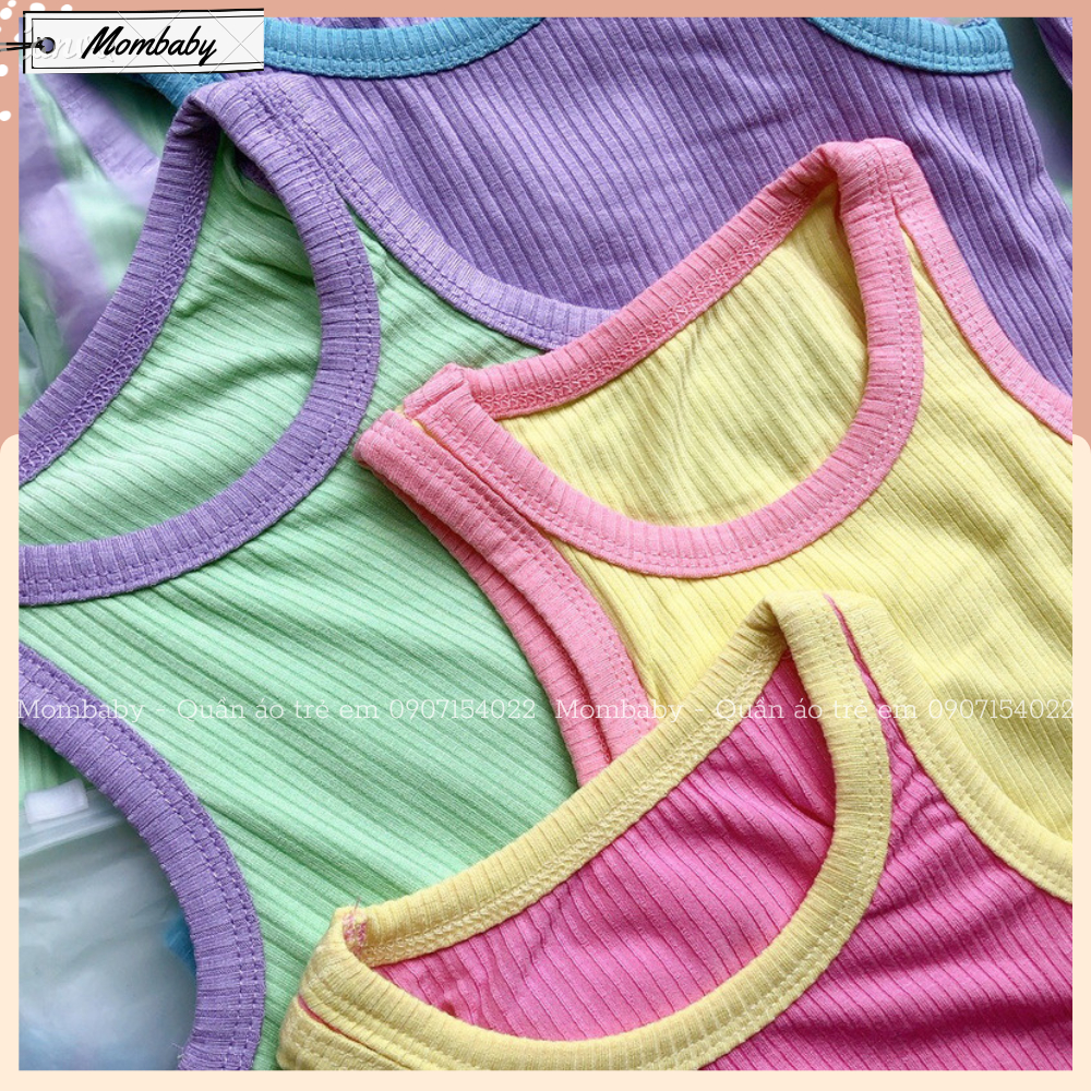 Bộ Ba Lỗ Quần Lửng Thun Tăm Co Dãn Phối Màu Xinh Phong Cách Hàn Cho Bé Trai, Bé Gái