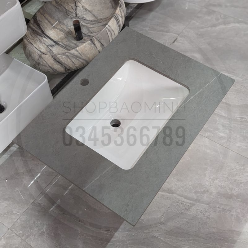 - Bàn yếm kèm lavabo âm chất liệu đá nhân tạo chống xước, chống thấm và chống ố màu