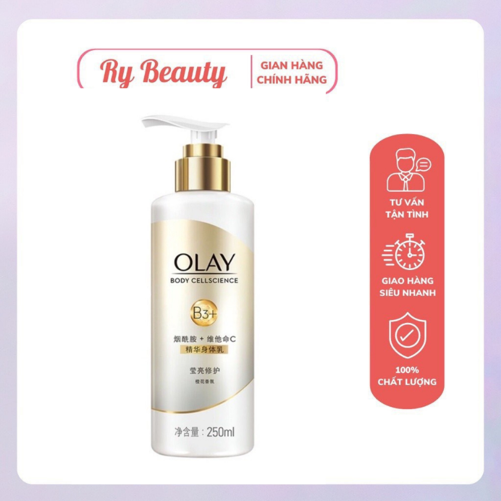Sữa dưỡng thể body lotion Olay B3 và Vitamin C dưỡng trắng, mềm da 250ml