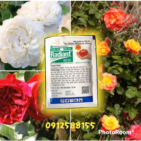 ( Gói 15ml ) Chế phẩm radiant 60sc bảo vệ cây trồng và các loại hoa hồng