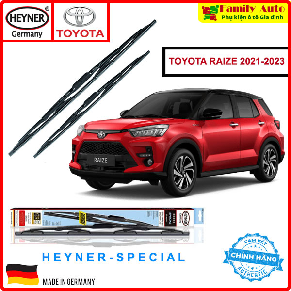 GẠT MƯA xe ô tô TOYOTA Raize 2021-2023 CHÍNH HÃNG ĐỨC Heyner Special Xương cứng Combo size (40cm / 56cm) Sạch - Bền - Êm