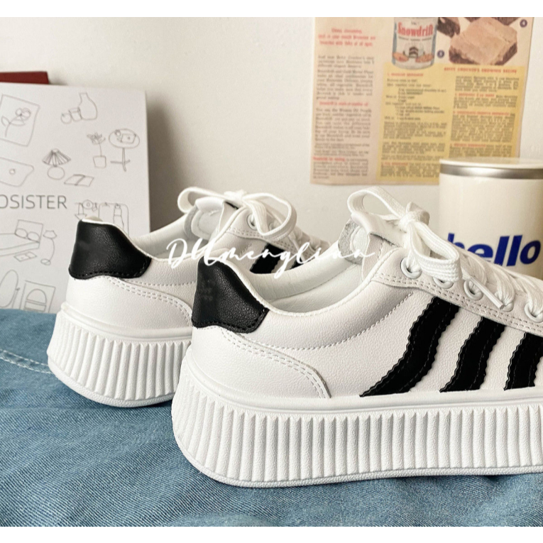 Giày sneaker thể thao 2023 nữ học sinh giá rẻ màu trắng xinh xắn độn đế nữ hottrend mùa đông