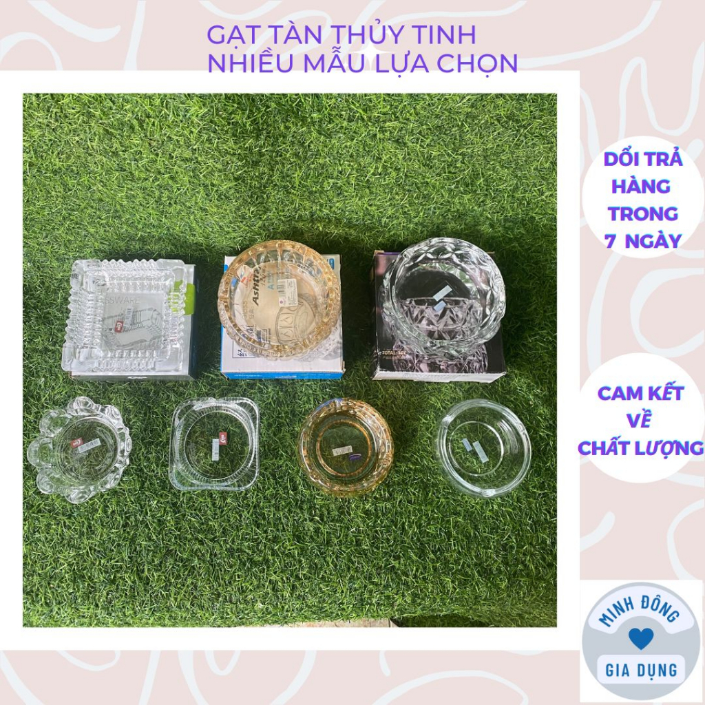 Gạt tàn thuốc lá thủy tinh Glass Ware, Gạt tàn thủy tinh vuông,tròn có nhiều mẫu lựa chọn